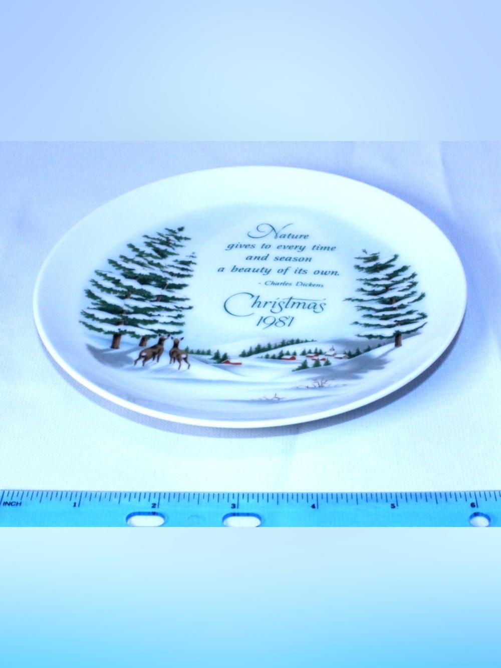 Collectible 1981 Christmas Porcelain Gibson Greetings Wall Decor Plate